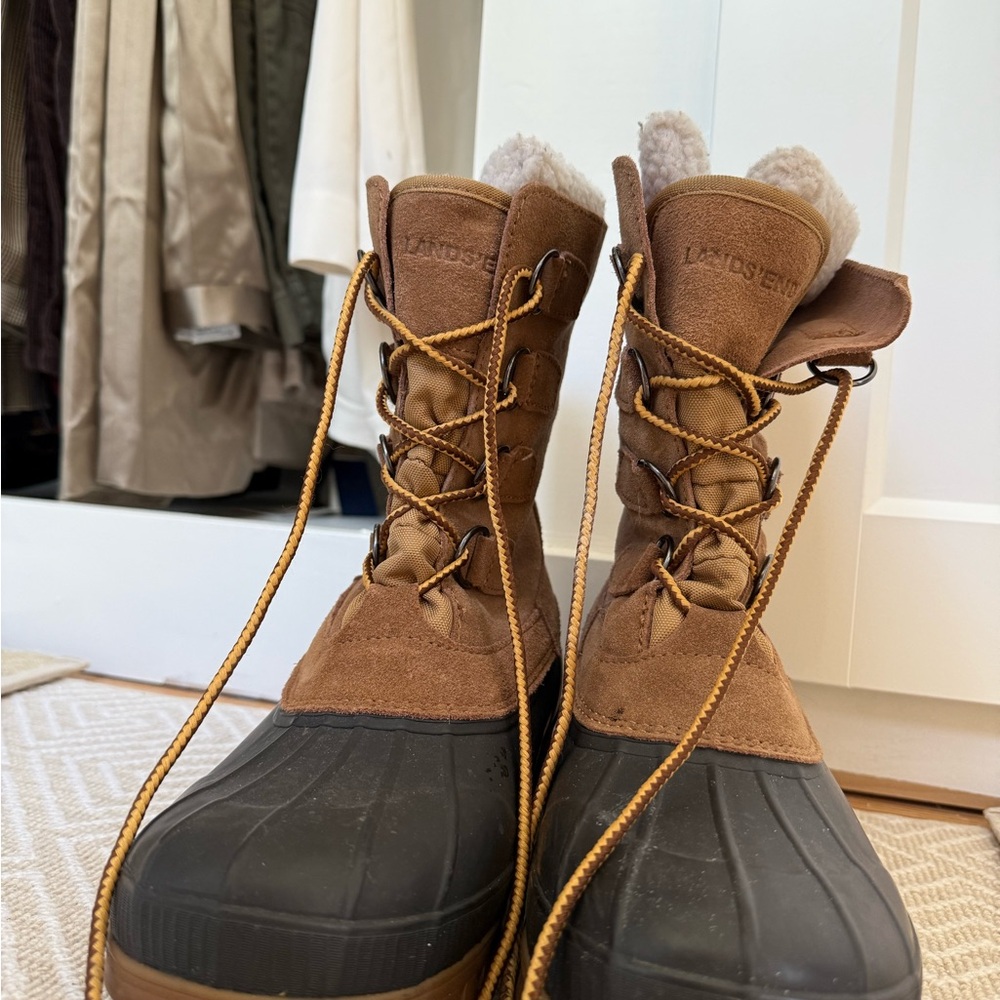 Lands' End Tan and Black Men's Boots